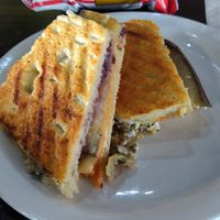 Eggplant panini prepared vegan 🤤 at Zola's Cafe in Auburn