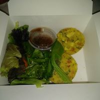Vegan quiche comes with salad at Zola's Cafe in Auburn