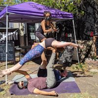 She tried to stab us with a summer squash but the cupcakes stole the zucchini from her hand. at Zucchini Kill - North Loop in Austin