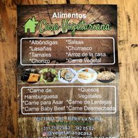 Flyer with information at Casa Vegetariana in Medellin