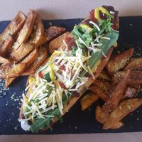 Beyond Meat sausage at Veggie Penguin in Tenerife