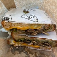 Mushroom toastie at Shift Eatery in Surry Hills