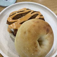 Bacon and egg bagel  at Shift Eatery in Surry Hills