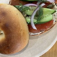 Lox bagel   at Shift Eatery in Surry Hills