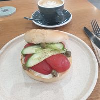 Salmon bagel at Shift Eatery in Surry Hills
