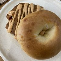 Bacon egg bagel  at Shift Eatery in Surry Hills