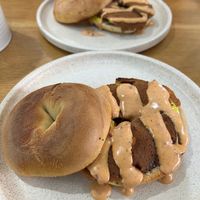 "The Best Vegan Bacon & Egg Bagel " - sadly it didn't live up to it's name at Shift Eatery in Surry Hills