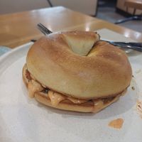 The best vegan bacon and egg bagel in the world at Shift Eatery in Surry Hills