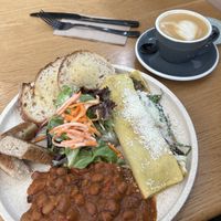 Big breakfast with vegan Omelette   at Shift Eatery in Surry Hills
