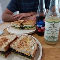 Mushroom (front) & Tofu (back) toasties at Shift Eatery in Surry Hills