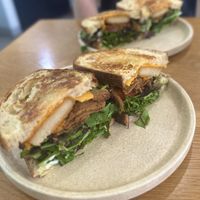 “Join the Club” vegan schnitzel sandwich   at Shift Eatery in Surry Hills