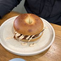 Bacon & Egg Bagel  at Shift Eatery in Surry Hills