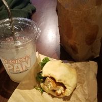 Lunch combo with smoked tofu bun at El Super Pan in Atlanta