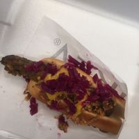 vegan hot dog at IKEA in Warsaw