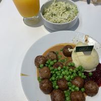 plantballs and salad  at IKEA in Lublin