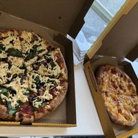 Vegan cheese and vegan pepperoni (left) at Panago Pizza in Canmore