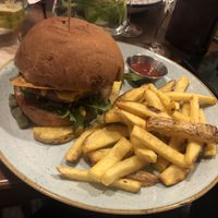 Vegan hamburger   at Avocado in Barcelona