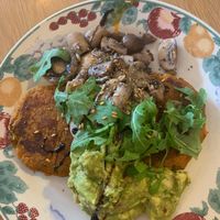 Sweet potato bread and avocado with extra mushrooms  at The Wilds in North London