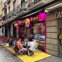Outdoor seating   at Freedom Cakes Bakery in Madrid