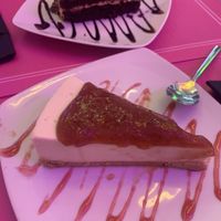 Peanut butter and chocolate cake and strawberry cheesecake   at Freedom Cakes Bakery in Madrid