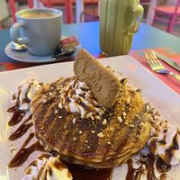 Biscoff pancakes and smoothie   at Freedom Cakes Bakery in Madrid
