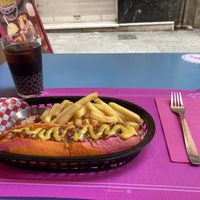 XL hot dog with fries   at Freedom Cakes Bakery in Madrid