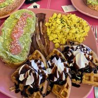 Brunch waffles  at Freedom Cakes Bakery in Madrid