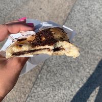 Chocolate pastry, generously filled at Freedom Cakes Bakery in Madrid
