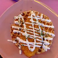 Chicken waffles at Freedom Cakes Bakery in Madrid