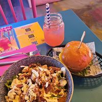 The salad is so big that can be a full meal at Freedom Cakes Bakery in Madrid