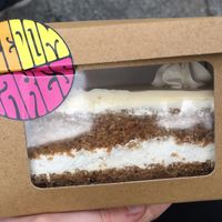 Vegan white chocolate cake!  at Freedom Cakes Bakery in Madrid