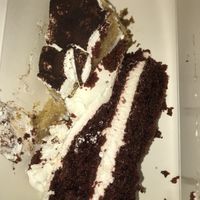 all smooshed but i promise they were still incredible 🤣 red velvet and tiramisu  at Freedom Cakes Bakery in Madrid