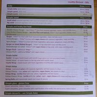 Menu. at Simple Green in Zagreb