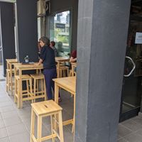 Outdoor seating. at Simple Green in Zagreb