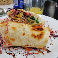 The falafel wasn't that nice. It doesn't really taste like a proper falafel but it was still tasty. The sauce is meant to be tzatziki but it's too runny and doesn't really taste li at Simple Green in Zagreb