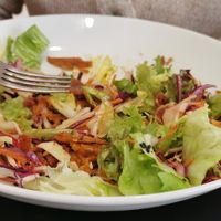This is a salad that's basically the same as the aforementioned kebab but with no bread and sauce at Simple Green in Zagreb