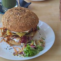 Double cheeseburger at Simple Green in Zagreb