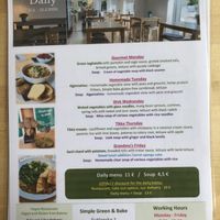 That weeks menu  at Simple Green & Bake in Zagreb