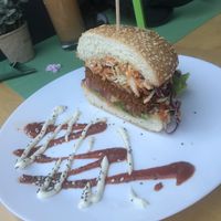 Burger at Simple Green in Zagreb