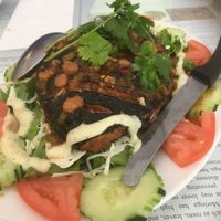 Faux fish at Loving Hut in Seattle