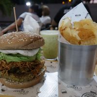 Chickpea burger with cashew cheese at Goodala Burger in Natal