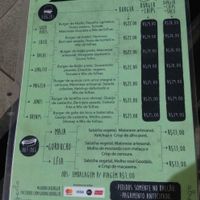 Menu - burgers and hot dogs. Jones and Jorgito are tasty! at Goodala Burger in Natal