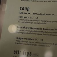 menu at Kati Vegan Thai in Seattle