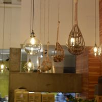 more lights and suspended plants - interior at Kati Vegan Thai in Seattle