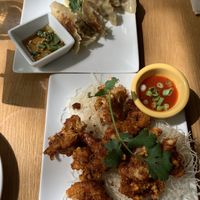 Potstickers and cauliflower bomb at Kati Vegan Thai in Seattle