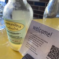 Kombucha and menu QR code  at Kati Vegan Thai in Seattle