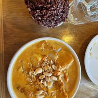 Massaman curry with purple jasmine rice   at Kati Vegan Thai in Seattle