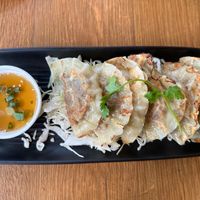 House-made Pot Stickers 
"Handmade pan-fried dumplings with dumpling sauce. Cabbage, carrots, mushroom, ginger, and sesame oil." at Kati Vegan Thai in Seattle