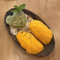 Mango sticky rice  at Kati Vegan Thai in Seattle