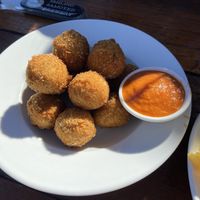Vegan arancini  at Smiling Samoyed Brewery in Myponga